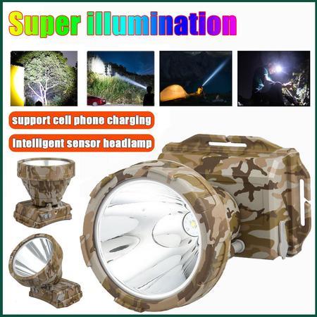 Senter Kepala Besar Super Terang Senter Kepala 50W Terang Tahan Lama Jarak Sinar Sangat Jauh Lampu