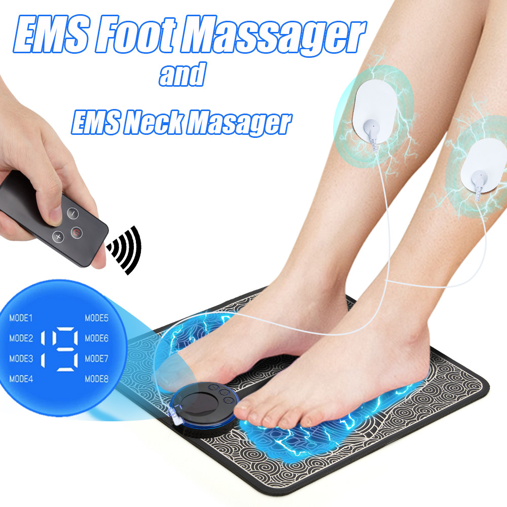EMS Foot Massager Mat Electric TENS Feet Massager Pad Foldable