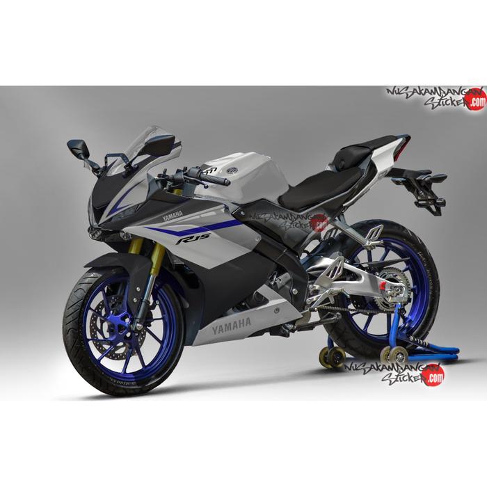 Decal Motor Sticker Motor Yamaha R15 V3 Silver