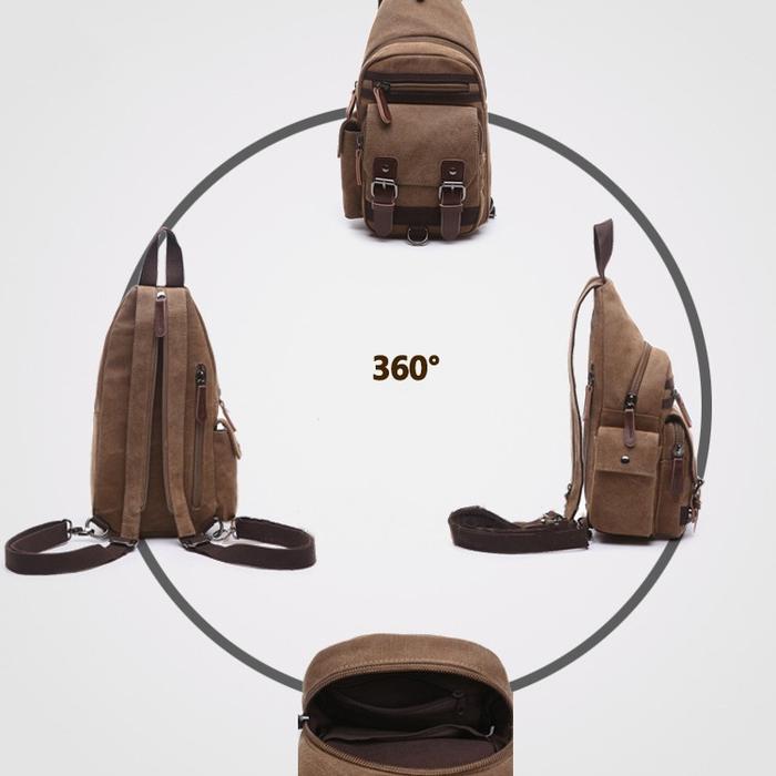 Tas Punggung Pria Kanvas Klasik Tas Bahu Import Tas Pria Multifungsi Ransel Pria Kecil Hitam