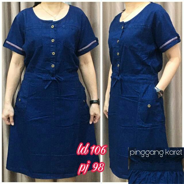 Dress jeans busui jumbo, dress jeans wanita dewasa , dress jeans pendek , dress levis, dress korea ,