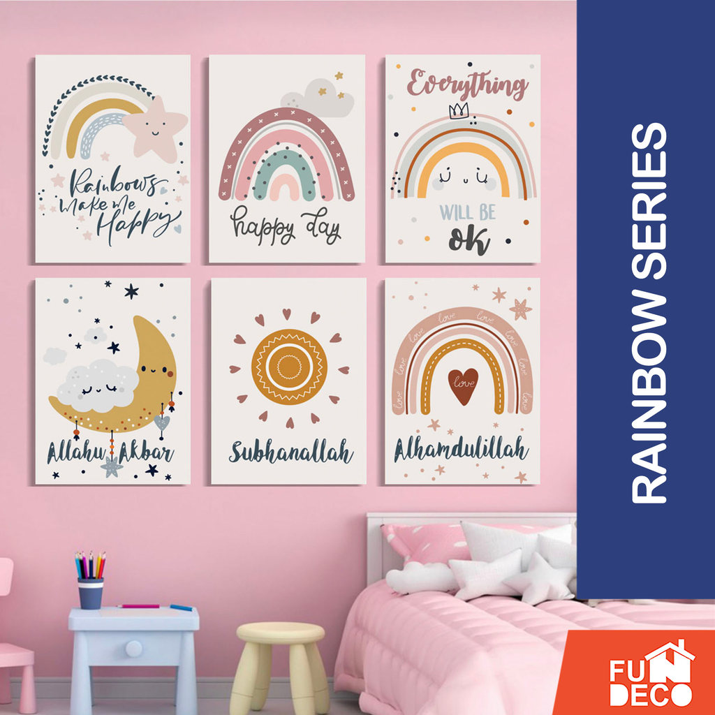 Hiasan Dinding Islami Dekorasi kamar anak Hiasan Pintu Hiasan kamar rainbow