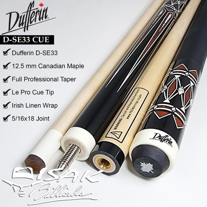 Dufferin D-SE33 Pool Cue - Canada Maple Billiard Stick Stik Duferin