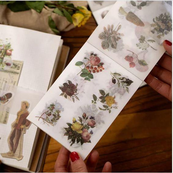 Book Stickers Packs - Retro Washi Stickers (20Sheets) Gratisongkir