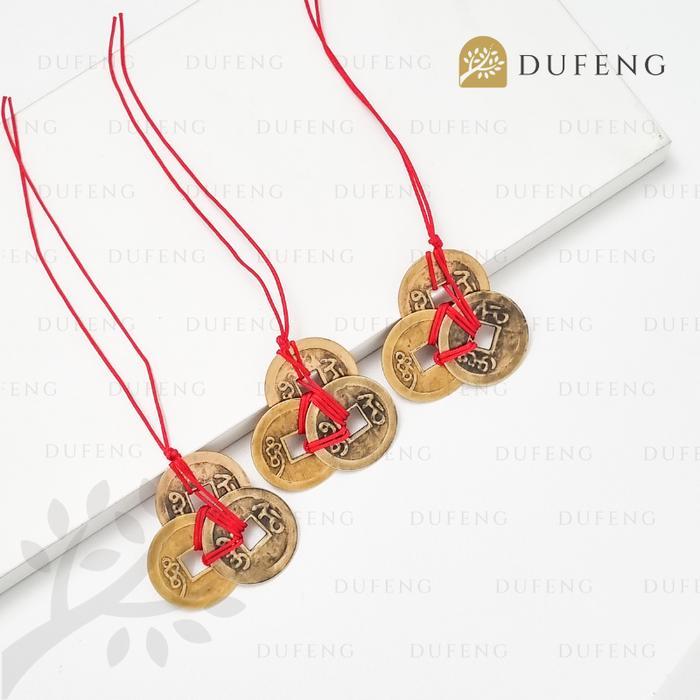 beb6- Koin Coin Cina China Ikat 3 Pembawa Rejeki Dan Keberuntungan Fengshui