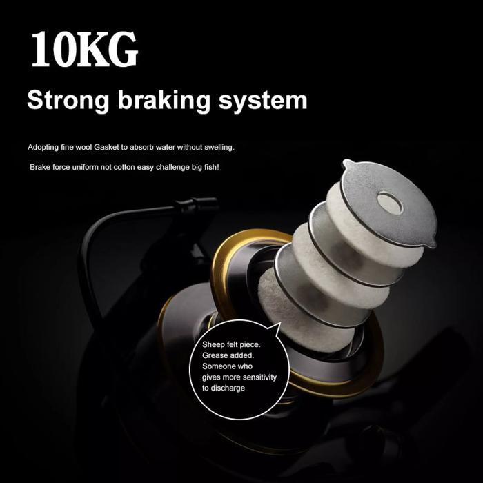 reel pancing besi 10 kg drag fishing reel HE seri metal laut