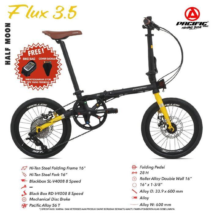 PACIFIC FLUX 3.5 Sepeda Lipat ukuran 16 Original Garansi 5 Tahun - -, -
