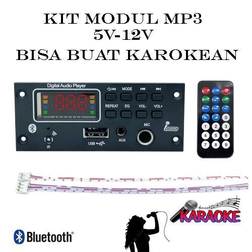 NEW kit modul mp3 Bluetooth TF USB FM mikrofon AUX MP3 Player DC 12V Karaoke