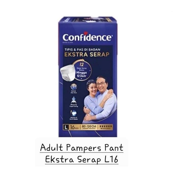 Confidence Popok Dewasa Celana Ekstra Serap L16- Pampers Celana Lansia Terbaru