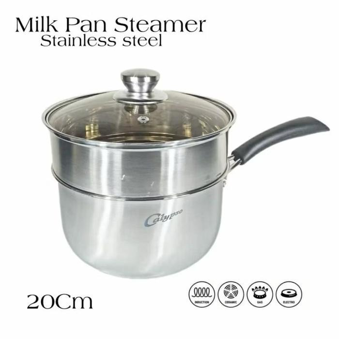 Oxone Home - Panci Milk Pan Steamer Kukus Kukusan Tebal 20Cm / Panci Susu / Dandang Steamer