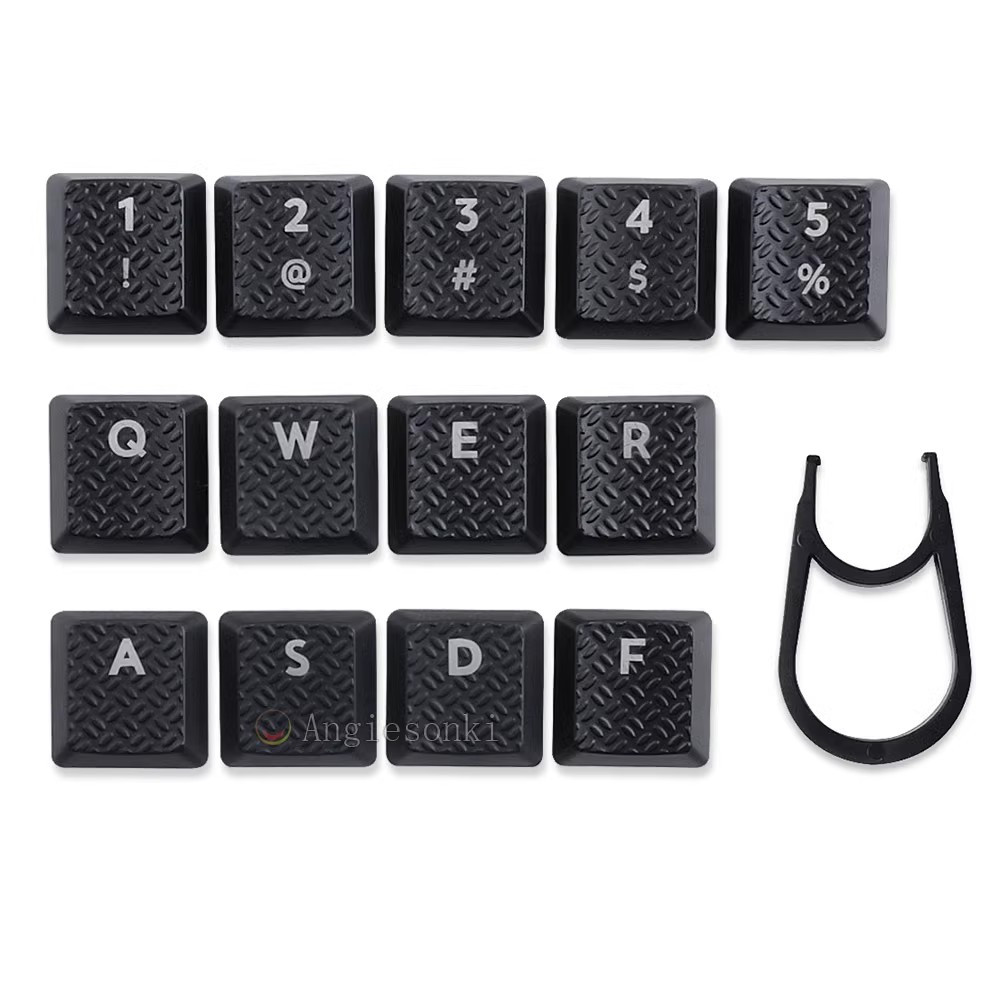 8-Piece Black/Red + 13 Anti-Slip Clear Keycaps for Logitech G915/G913 TKL/G815/G813, Replacement