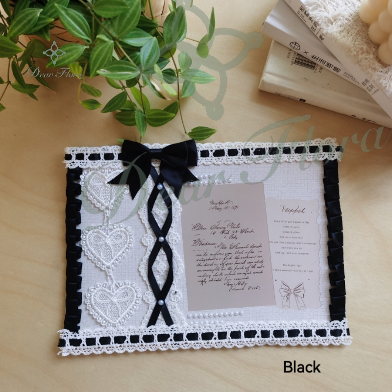 Cute Bow Ribbon Anime Badge Holder Set Itabag Accessories Handmade Lace Decor Itabag Insert Board