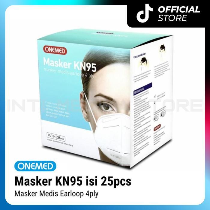 ONEMED Earloop Ply Masker Earloop 3D 4 Ply KN95 Masker Medis Isi 25 Lembar 3D 4 Ply KN95 | Surgical 