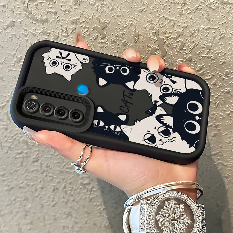Casing Hp Xiaomi Redmi Note 8 Redmi Note 8T Redmi Note 8 Pro Case Black and white cat Cartoon Kasing