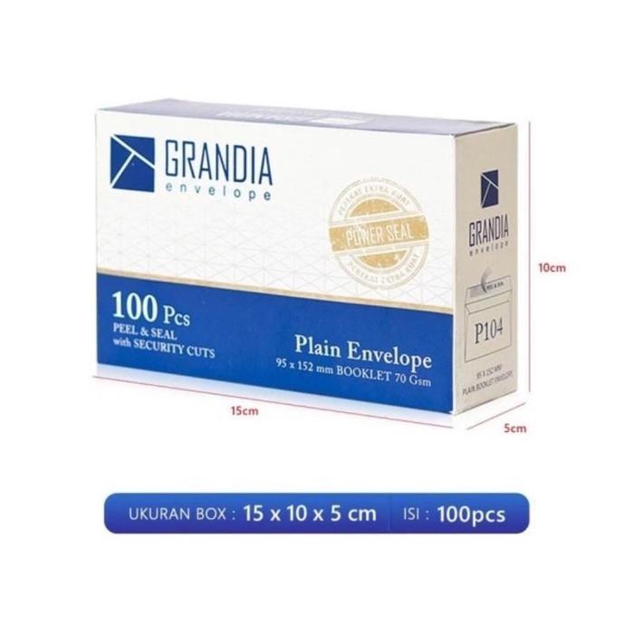 (Gl) Amplop Grandia 104 / Amplop Surat Putih Polos 1 Box Isi 100 Lembar