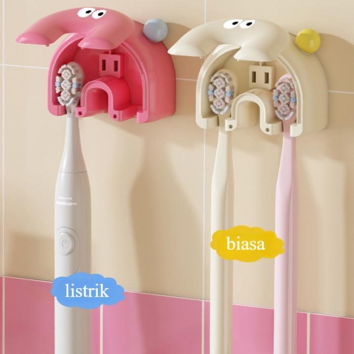 Hot Sale! Toothbrush Holder/Tempat Sikat Gigi Kartun/ Tempat Sikat Gigi Tempel Karakter Anak Lucu