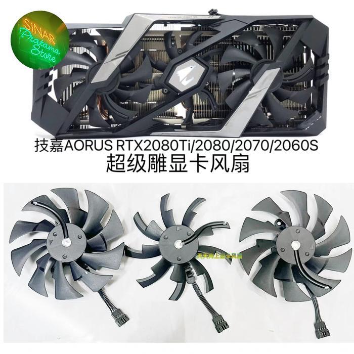 Ada Stok Fan Kipas Vga Gigabyte AORUS RTX 2060 super 2070 2080 TI XTREME 95mm 4pin