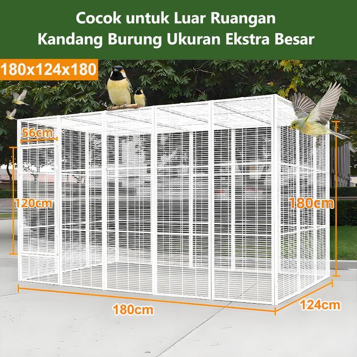 SIAPKIRIM 7.7Kandang Burung XXL Ekstra Besar dengan Desain yang Kokoh Kandang Burung Outdoor yang