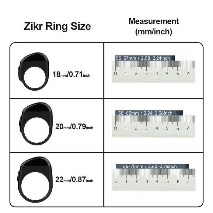 Tasbih Digital Cincin Smart Ring Hitam Ukuran 18mm Praktis dan Modern