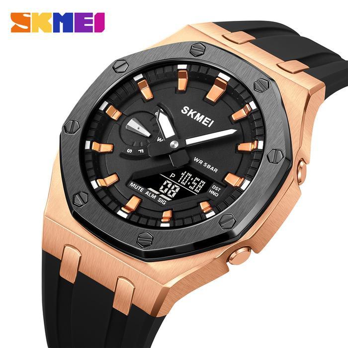 Jam Tangan Pria Analog-Digital World Time Tahan air SKMEI 2243