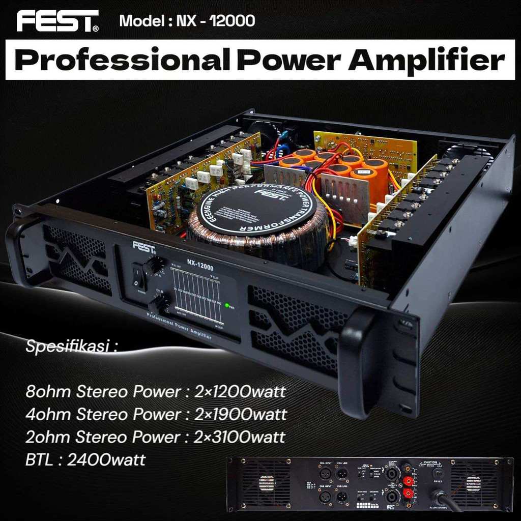 power amplifier fest nx12000 original 2 channel NX 12000