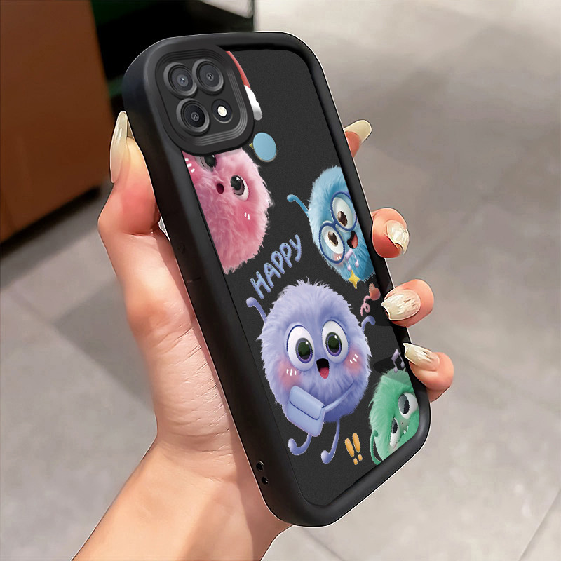 Casing Hp OPPO A15 A15s A35 Case Monster berbulu lucu Anti Gores Kasing silikon Cesing Pelindung Kam
