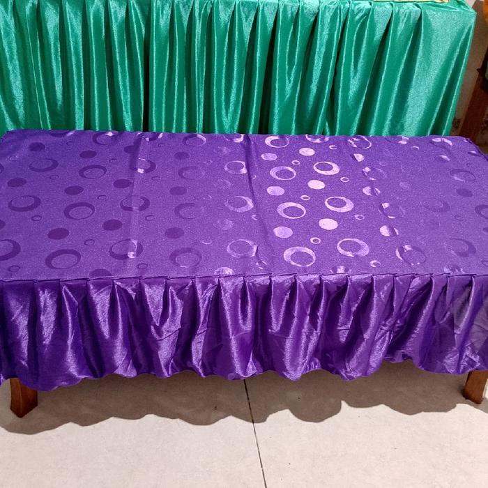 taplak meja prasmanan, meja guru, meja kantor, meja guru motif simple