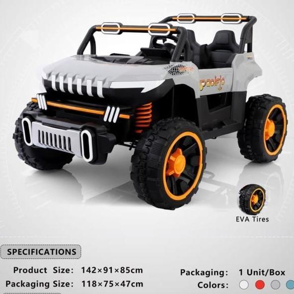 Mainan Anak Mobil Aki Jeep Hummer PJ 8611 - PJ 8606 - PJ 8618 Pacific Berkualitas - PJ 8611 GREY, DU