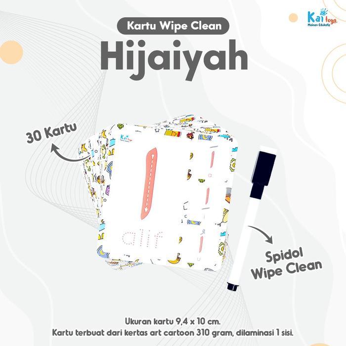 Kartu Wipe and Clean Hijaiyah free spidol / Flash Card Wipe Clean kai_toys / Belajar Huruf Arab