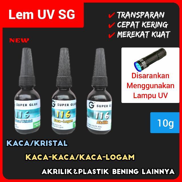 BIGSALE (10G) LEM UV (KACA-KRISTAL)-(KACA-LOGAM)-(AKRILIK-PLASTIK BENING)