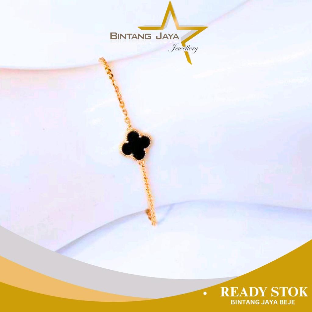 Gelang Emas Rantai Bunga Hitam Elly Serut Klasik - Kadar 8K - Berat 1,51gr - Size 18 SERUT - 29/08/2