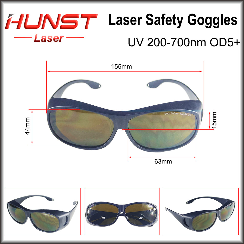 HUNST OD5+ Professional Safety Goggles for 355nm 450nm 520nm 532nm 650nm UV,Green,Blue, Red Eye