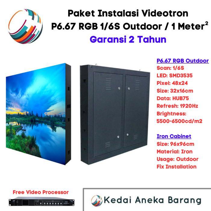 Paket Led Videotron P6.6 P6 Outdoor Kabinet Cabinet Iron Besi 96X96