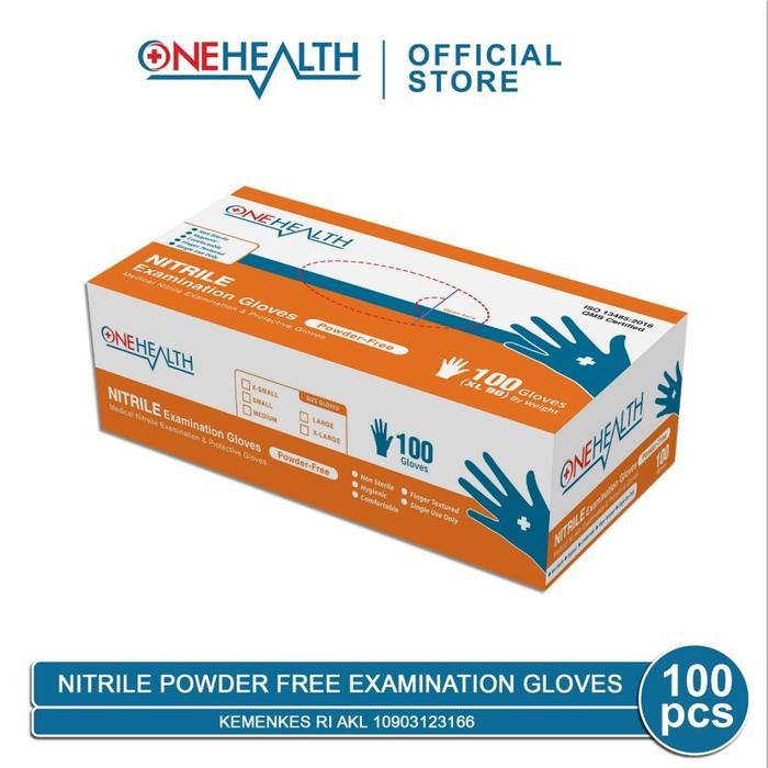 TERLARIS Onehealth Nitrile Powder Free Examination Gloves Sarung Tangan Nitril - Alkes Bogor