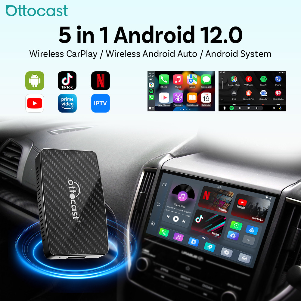 Ottoast Android Ai Box Wireless arPlay Android Auto Adapter Built in Youtube Netflix IPTV for ar