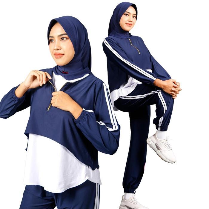 Namira Sport- Set 4-In-1 Free Hijab Setelan Oahraga Wanita, Outfit Olahraga