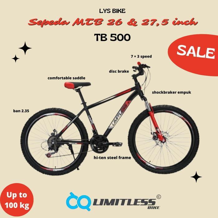 Sepeda limitless 26 MTB TB 500 - Merah, 26