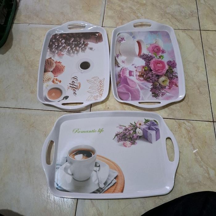 Nampan segi motif melamin singa singi/Baki segi melamin