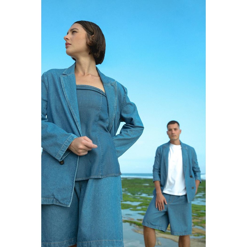 Kivee - Timothy Blazer Denim (Unisex) / Blazer Denim Pria / Blazer Denim Wanita