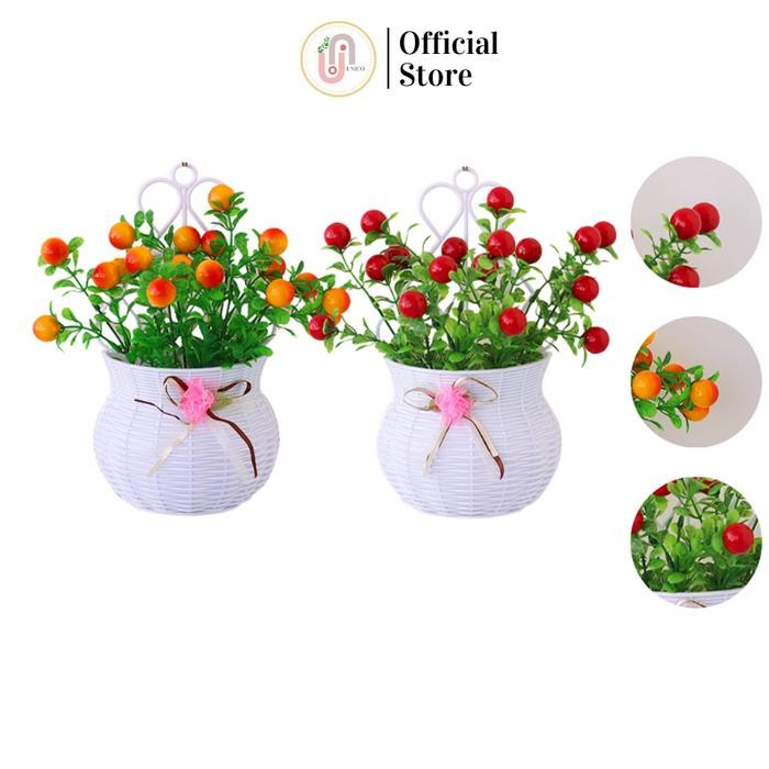 Tanaman Hias Gantung Plastik Model Buah Artificial Dekorasi Dinding