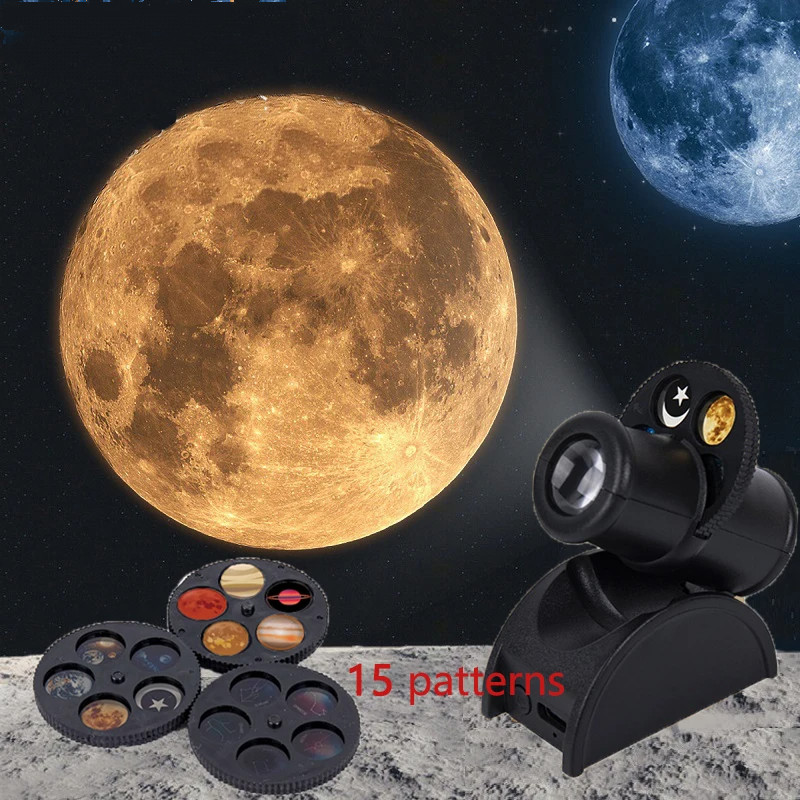 Earth Moon Light Ins Moon Projector Light Starry Sky Projector Rotate Planetarium Lamp Wall Lights