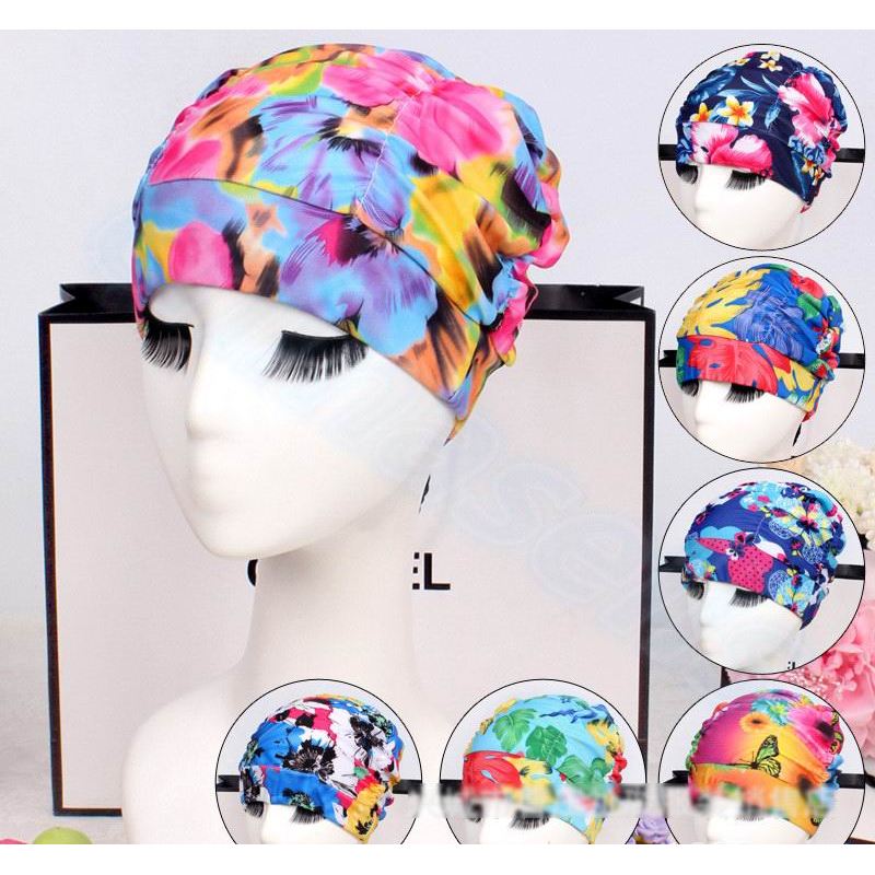 Women's Long Hair Swim Cap, Stretch Hat, Drape, Bathing, Swimming Cap, Stretch, Sports, Seaside
