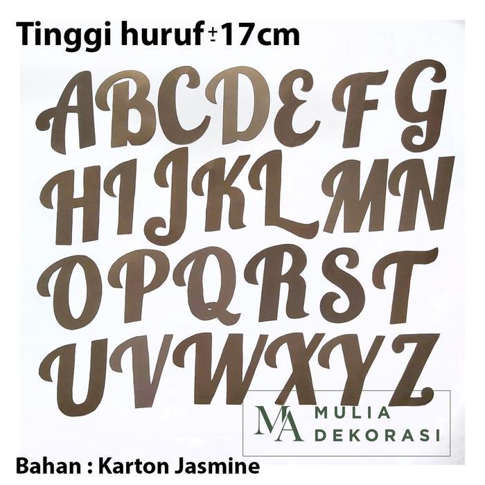 Tulisan Inisial per Huruf Dekorasi Backdrop Lamaran Nikahan Karton