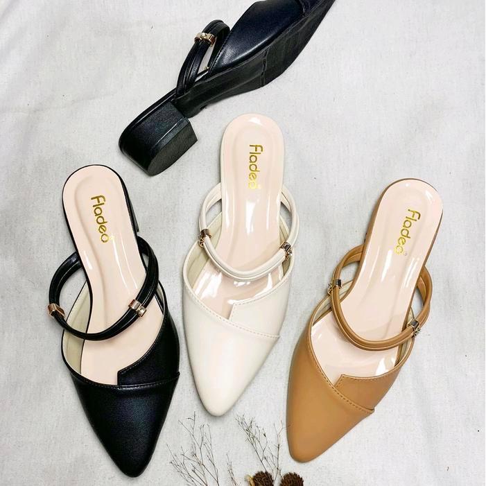 Fladeo Sandal Wanita Heels 3Cm 2 Tali Menawan Cantik
