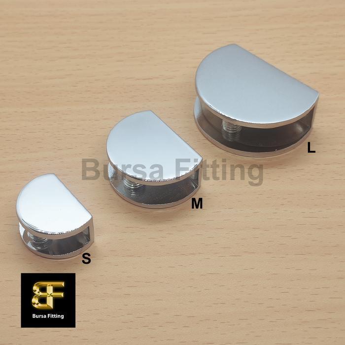 Ambalan Jepit Kaca Stainless Steel Besar / Rak Ambalan Kaca Wastafel