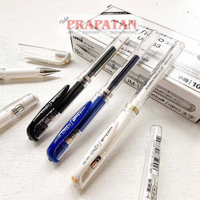 k4v7- Uni Ball Gel Ink Roller Pen Signo Um-153 White/Black/Blue/Refill