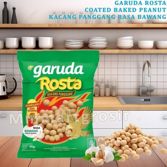 Garuda Rosta / Cemilan Rosta Kacang Panggang / Kacang Rosta Rasa Bawang / 95gr