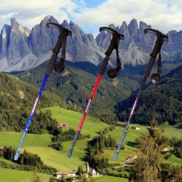 Trekking pole 135 cm gagang bengkok track pole tongkat hiking gunung