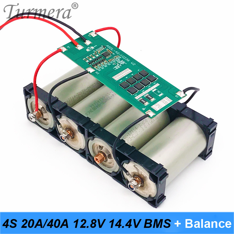 Turmera 4S 40A 20A 12.8V 14.4V 32650 32700 Lifepo4 Battery BMS for