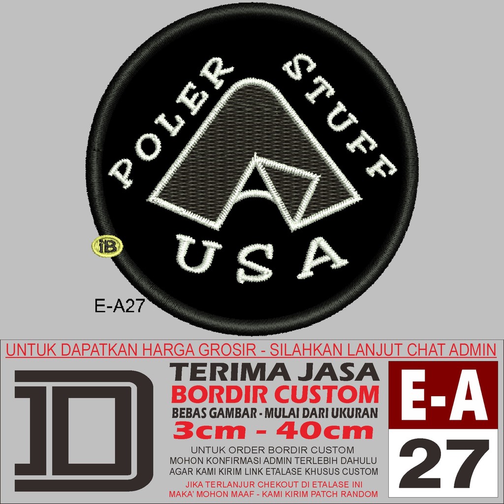 DD LOGO PATCH BORDIR 327 ADVENTURE HIKING CAMP POLER STUFF USA - EMBROIDERY AKSESORIS
